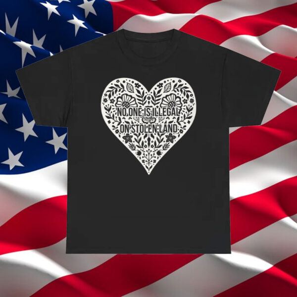 No-One-Is-Illegal-On-Stolen-Land-Shirt-–-Floral-Heart-Social-Justice-Tee