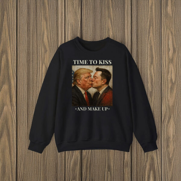 Time-to-Kiss-and-Make-Up-Shirt-–-Bold-Political-Parody-Tee-Featuring-Trump-&-Elon-Musk-US