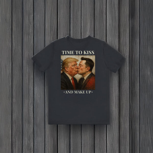 Time-to-Kiss-and-Make-Up-Shirt-–-Bold-Political-Parody-Tee-Featuring-Trump-&-Elon-Musk-USA