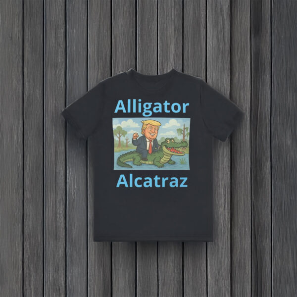 Trump-Riding-Gator-Design-–-Funny-Alligator-Alcatraz-Political-Parody-T-Shirt-USA