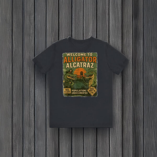 Welcome-to-Alligator-Alcatraz-Shirt-–-Bold-Political-Cartoon-Tee-for-Activists-&-Florida-Fan-USA