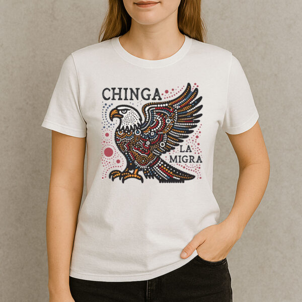 Chinga-La-Migra-Bald-Eagle-Dot-Art-Protest-Shirt-US