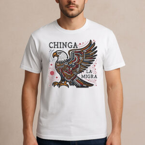 Chinga-La-Migra-Bald-Eagle-Dot-Art-Protest-Shirt-USA