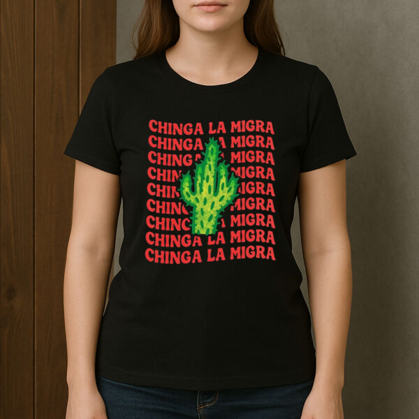 Chinga-La-Migra-Repeating-Text-Cactus-Activist-T-Shirt
