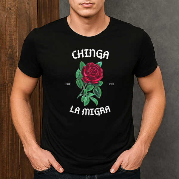Chinga-La-Migra-Rose-Protest-Tee-–-Immigrant-Rights-Shirt-US
