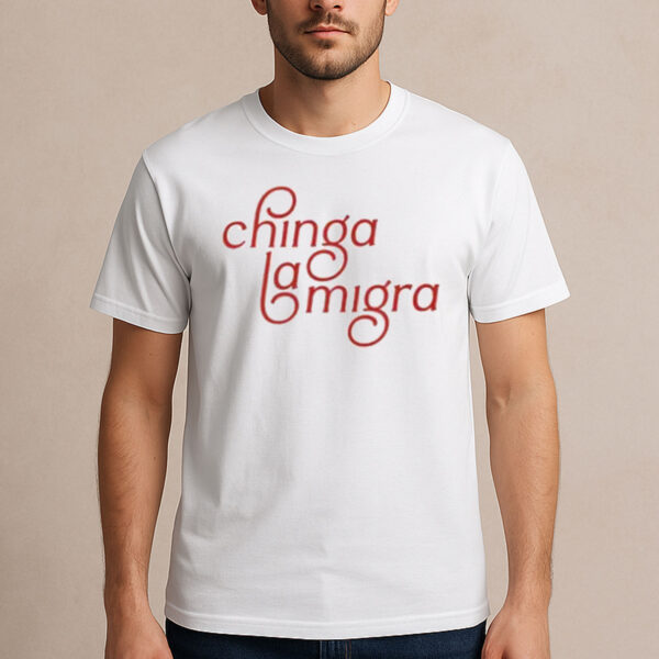 Chinga-La-Migra-Script-Tee-–-Elegant-Red-Letter-Protest-Shirt
