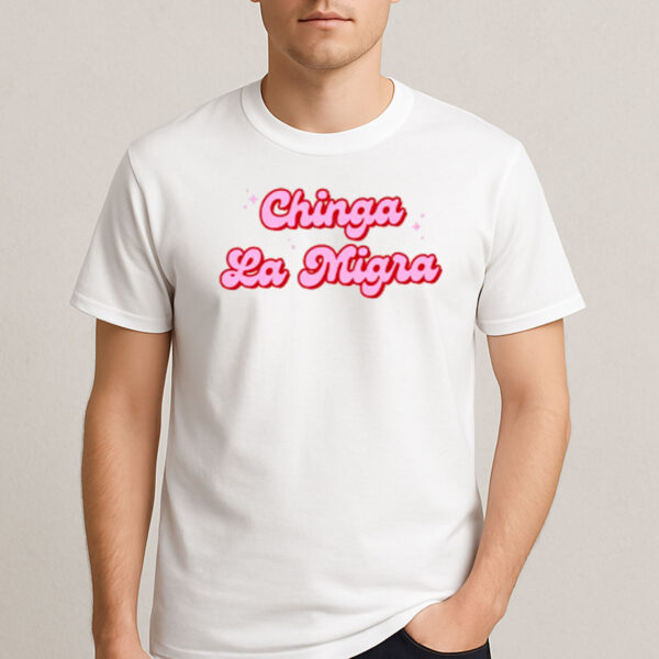 Chinga-La-Migra-Shirt-–-Pink-Bubble-Letter-Protest-Tee