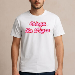 Chinga-La-Migra-Shirt-–-Pink-Bubble-Letter-Protest-Tee-USA