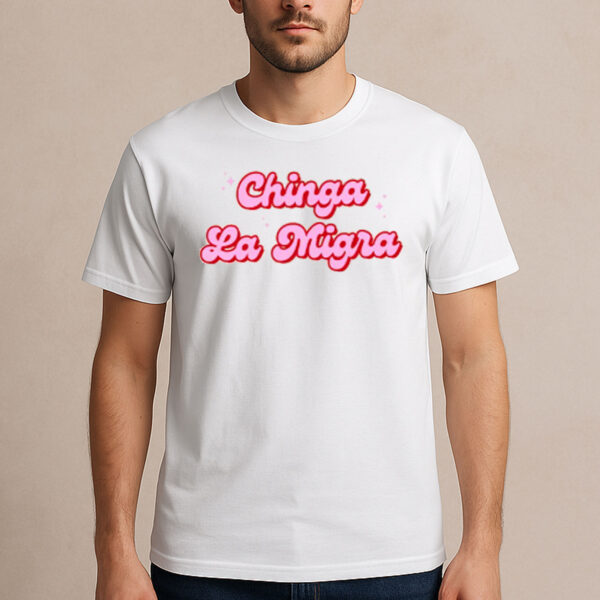 Chinga-La-Migra-Shirt-–-Pink-Bubble-Letter-Protest-Tee-USA