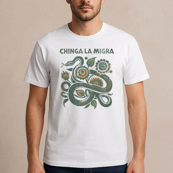 Chinga-La-Migra-Shirt-–-Snake-&-Floral-Anti-ICE-Protest-Tee
