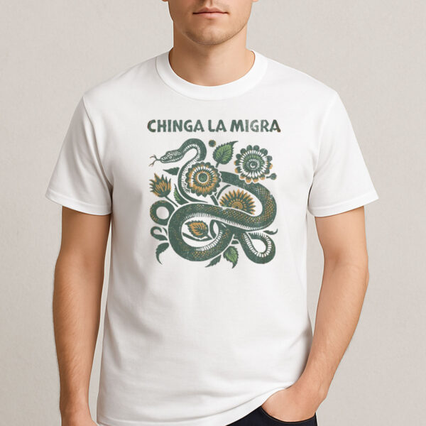 Chinga-La-Migra-Shirt-–-Snake-&-Floral-Anti-ICE-Protest-Tee-USA
