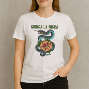 Chinga-La-Migra-Shirt-–-Snake-&-Flower-Anti-ICE-Protest-Tee-US