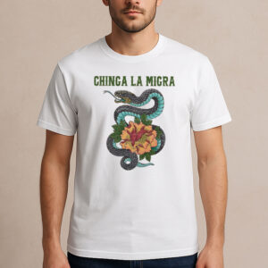 Chinga-La-Migra-Shirt-–-Snake-&-Flower-Anti-ICE-Protest-Tee-USA