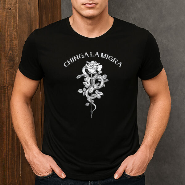 Chinga-La-Migra-Shirt-–-Snake-&-Rose-Anti-ICE-Protest-Tee-US