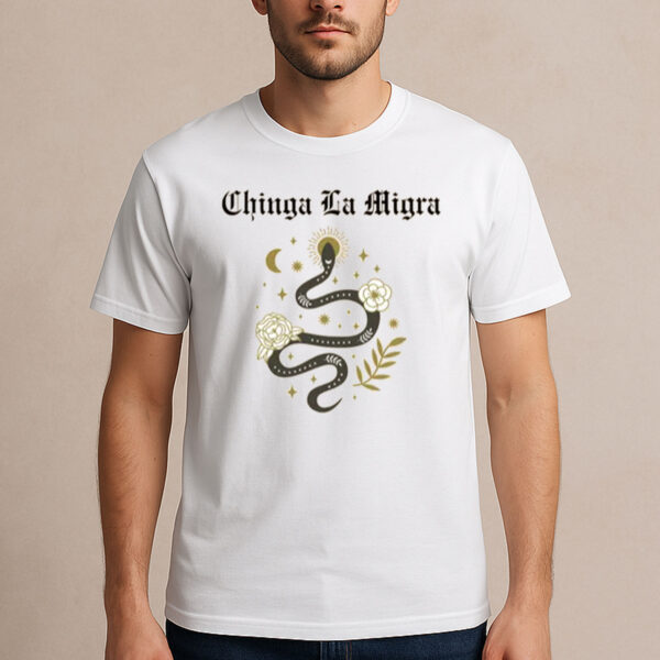 Chinga-La-Migra-Snake-Floral-Moon-Protest-T-Shirt-USA