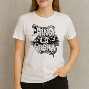 Chinga-La-Migra-Snake-&-Rose-Graphic-Anti-ICE-Protest-T-Shirt-US