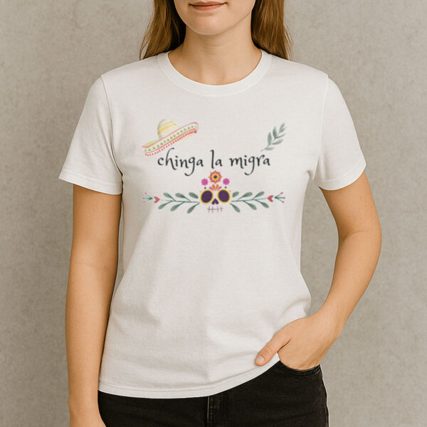 Chinga-La-Migra-Sugar-Skull-Sombrero-T-Shirts