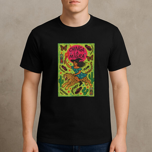 Chinga-La-Migra-T-Shirt-–-Colorful-Activist-Leopard-Graphic-Tee-USA