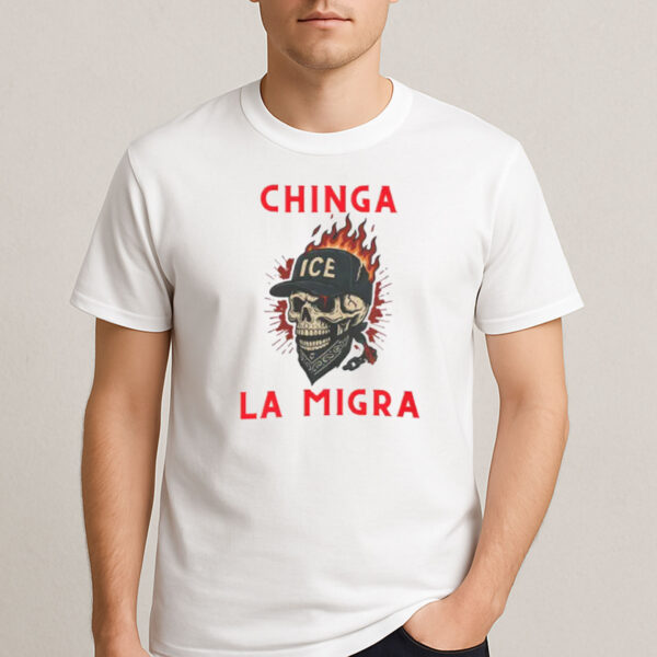 Chinga-La-Migra-T-Shirt-–-Flaming-Skull-Anti-ICE-Activist-Tee