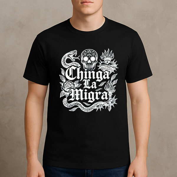 Chinga-La-Migra-T-Shirt-–-Gothic-Skull-&-Snake-Activist-Graphic