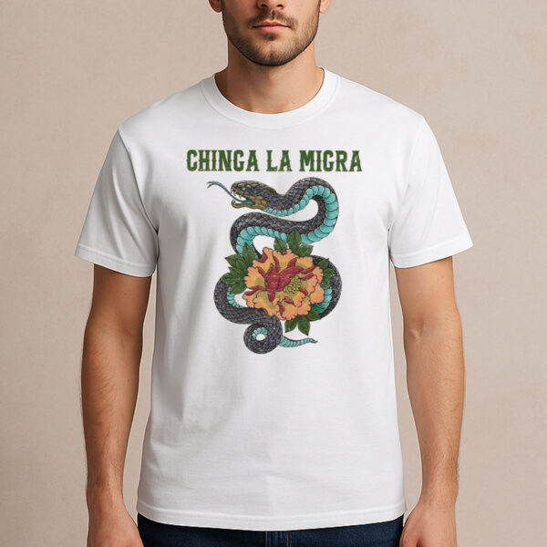 Chinga-La-Migra-T-Shirt-–-Snake-&-Floral-Pro-Immigrant-Rights-Tee