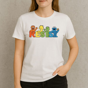 Colorful-Sesame-Style-Resist-Protest-Graphic-T-Shirt-USA
