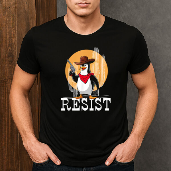 Cowboy-Penguin-Resist-–-Funny-Protest-Against-Tariffs-Tee-USA
