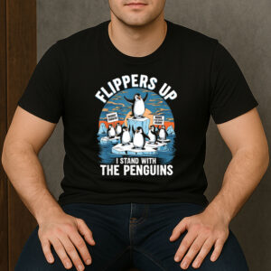 Flippers-Up-Funny-Penguin-Protest-Anti-Tariff-T-Shirt