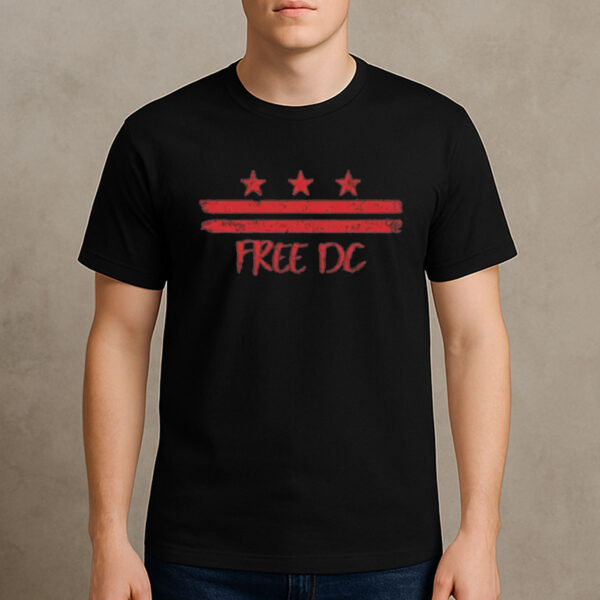 Free-DC-Red-Stars-Protest-T-Shirt-–-Anti-Trump-&-Statehood-Rights-USA