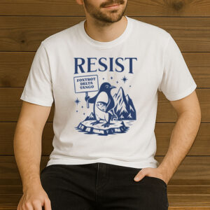 Funny-Flippers-Up-Resist-–-Penguins-Protest-Activist-Tee