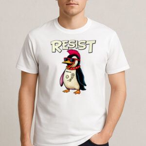 Funny-Groovy-Penguin-Resist-T-Shirt-–-Punk-Rock-Style-US