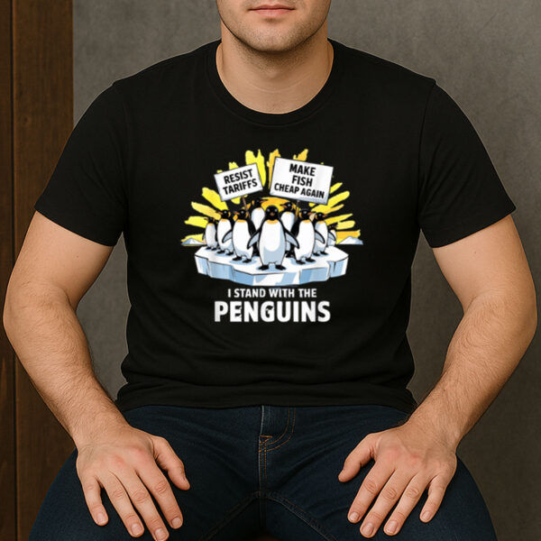 Funny-Penguin-Protest-Resist-Tariffs-Graphic-T-Shirt
