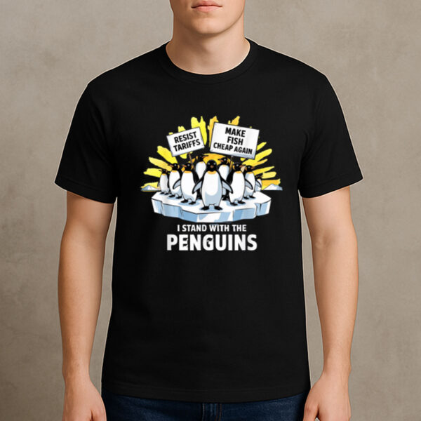 Funny-Penguin-Protest-Resist-Tariffs-Graphic-T-Shirt-US