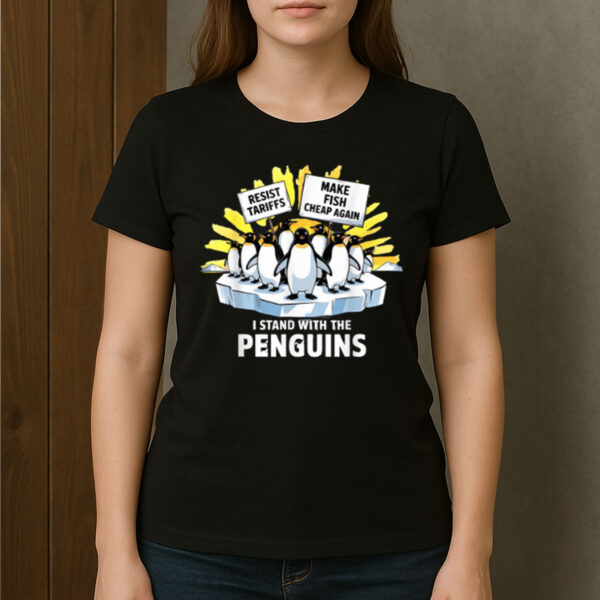 Funny-Penguin-Protest-Resist-Tariffs-Graphic-T-Shirts