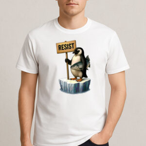 Funny-Penguin-Resist-T-Shirt-–-Cool-Activist-Penguin-Tee-US