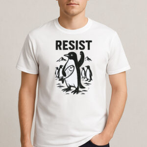 Funny-Penguin-Resist-T-Shirt-–-Vintage-Activist-Animal-Graphic-Tee-US