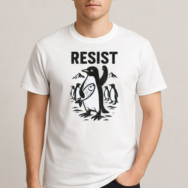 Funny-Penguin-Resist-T-Shirt-–-Vintage-Activist-Animal-Graphic-Tee-US
