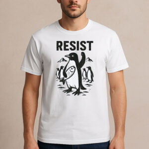 Funny-Penguin-Resist-T-Shirt-–-Vintage-Activist-Animal-Graphic-Tees
