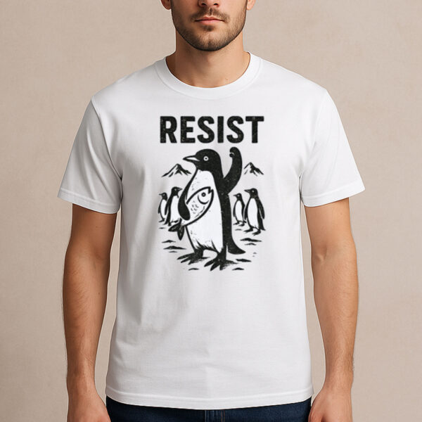 Funny-Penguin-Resist-T-Shirt-–-Vintage-Activist-Animal-Graphic-Tees