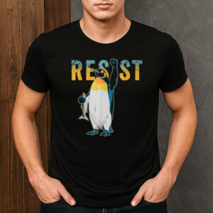 Funny-Penguin-Resist-–-Vintage-Protest-Activist-Graphic-Tee