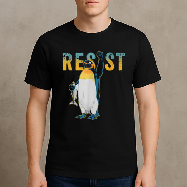 Funny-Penguin-Resist-–-Vintage-Protest-Activist-Graphic-Tees