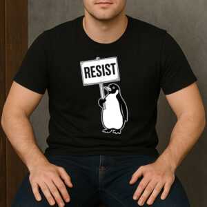 Funny-Vintage-Penguin-Resist-T-Shirt-–-Cool-Protest-Tee