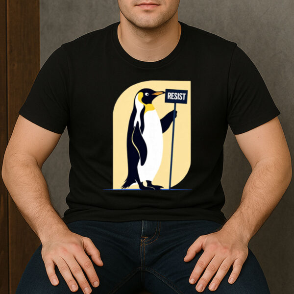 Minimalist-Resist-Penguin-T-Shirt-–-Rebel-Animal-Activist-Tee-USA