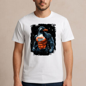Muscular-Penguin-Resist-Tariffs-Activism-T-shirt-US