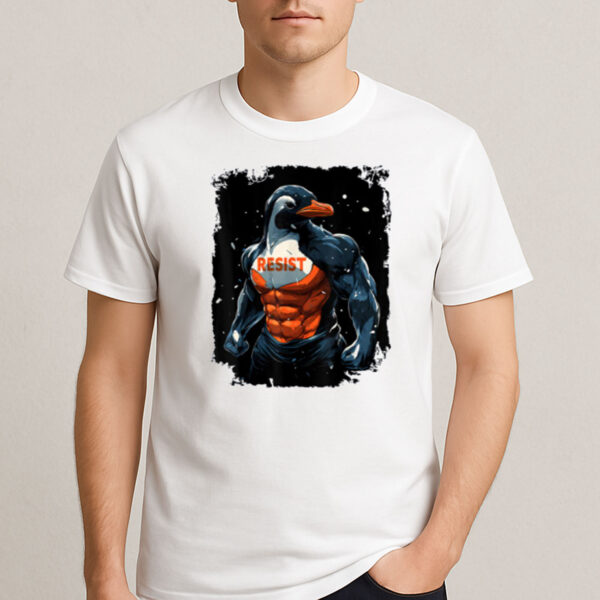 Muscular-Penguin-Resist-Tariffs-Activism-T-shirts