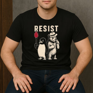 Penguin-&-Bear-Resist-Shirt-–-Political-Protest-Graphic-Tee