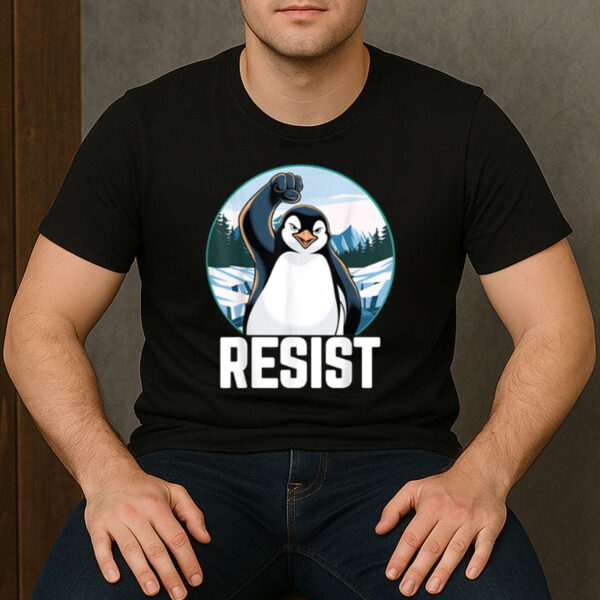 Penguin-Funny-Resist-Tariffs-T-Shirt-–-Political-Humor-Graphic-Tee