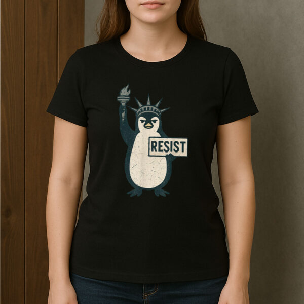 Penguin-Resist-Funny-Vintage-Protest-Graphic-Tees