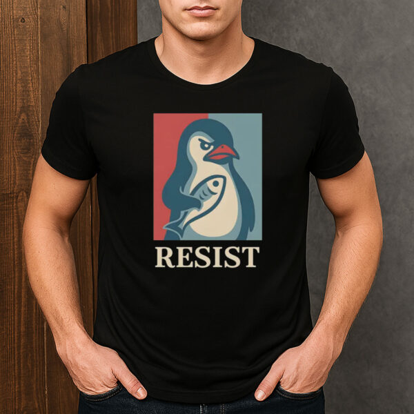 Penguin-Resist-Political-Activist-Graphic-T-Shirt