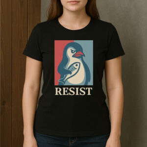 Penguin-Resist-Political-Activist-Graphic-T-Shirt-US